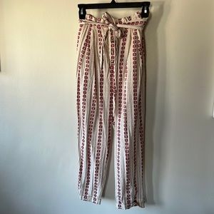 Le Rumi Paperbag Waist Embroidered Pants